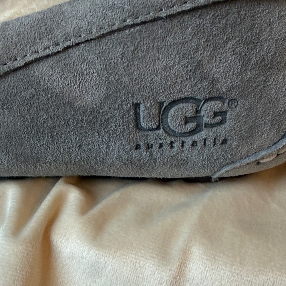 UGG Women’s Ansley Light Grey Suede & Sheepskin Slippers/Loafers - Picture 10 of 16